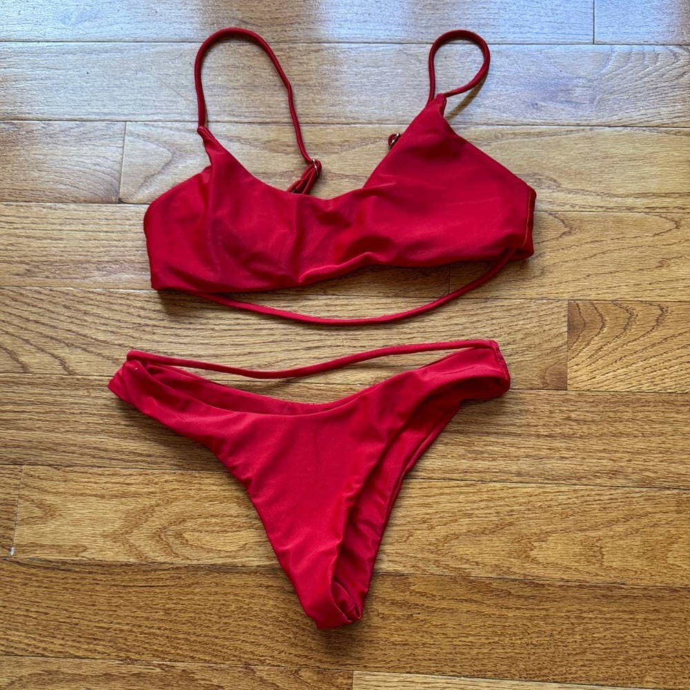 SHEIN Bold Red Bikini Set